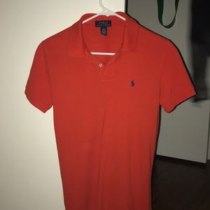 Bright red polo